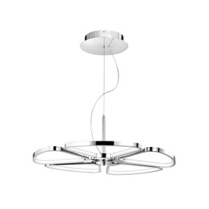 Pendant Light Chrome Aluminium & Acrylic LED 80W 3000K D:72 H:1 2