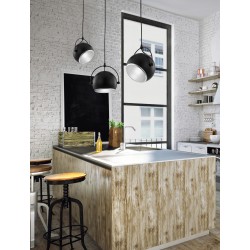 Pendant Light Out.Black Metal-In.Aluminium E27 1x40W D:18 H:2 