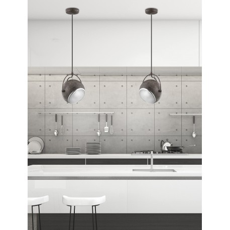 Pendant Light Out.Rust Metal-In.Aluminium E27 1x40W D:18 H:25 