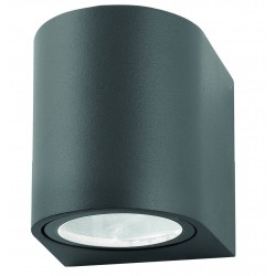 Dark Gray Aluminium Glass Diffuser LED GU10 1x7 Watt 220-240 Volt IP54 Bulb Excluded Light Down D: 7 W: 8 H: 8 cm 
