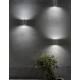 Dark Gray Aluminium Glass Diffuser LED GU10 2x7 Watt 220-240 Volt IP54 Bulb Excluded Light Up & Down D: 7 W: 8 H: 15 cm 
