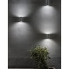 Dark Gray Aluminium Glass Diffuser LED GU10 2x7 Watt 220-240 Volt IP54 Bulb Excluded Light Up & Down D: 7 W: 8 H: 15 cm
