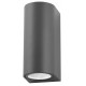 Dark Gray Aluminium Glass Diffuser LED GU10 2x7 Watt 220-240 Volt IP54 Bulb Excluded Light Up & Down D: 7 W: 8 H: 15 cm 