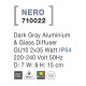 Dark Gray Aluminium Glass Diffuser LED GU10 2x7 Watt 220-240 Volt IP54 Bulb Excluded Light Up & Down D: 7 W: 8 H: 15 cm 