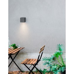 Dark Gray Aluminium Glass Diffuser LED GU10 1x7 Watt 220-240 Volt IP54 Bulb Excluded Light Down L: 6.7 W: 8 H: 8 cm 