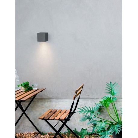 Dark Gray Aluminium Glass Diffuser LED GU10 1x7 Watt 220-240 Volt IP54 Bulb Excluded Light Down L: 6.7 W: 8 H: 8 cm 