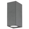 Dark Gray Aluminium Glass Diffuser LED GU10 2x7 Watt 220-240 Volt IP54 Bulb Excluded Light Up & Down L: 6.7 W: 8 H: 15 cm