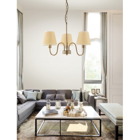 Pendant Light Antique Bronze Metal Sand Shade E14 3x40 Watt D: 