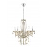 Chandelier Cognac Glass & K9 Crystals Chrome Frame E14 5x40 Watt