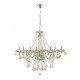 Chandelier Cognac Glass & K9 Crystals Chrome Frame E14 8x40 Watt 