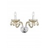 Wall Lamp Cognac Glass & K9 Crystals Chrome Frame E14 2x40 Watt 