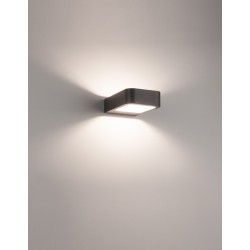 Dark Gray Aluminium Acrylic Diffuser LED 5 Watt 490Lm 3000K 110-265 Volt 50Hz Beam Angle 38o IP54 L: 12 W: 18 H: 5 cm 