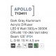 Dark Gray Aluminium Acrylic Diffuser LED 5 Watt 522Lm 3000K 110-265 Volt 50Hz Beam Angle 120o IP54 L: 9 W: 15 H: 4.5 cm 
