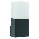 Dark Gray Aluminium White Acrylic LED E27 1x12 Watt 220-240 Volt IP54 Bulb Excluded L: 7.6 W: 11 H: 17 cm