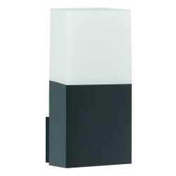 Dark Gray Aluminium White Acrylic LED E27 1x12 Watt 220-240 Volt IP54 Bulb Excluded L: 7.6 W: 11 H: 17 cm 
