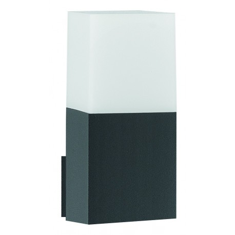 Dark Gray Aluminium White Acrylic LED E27 1x12 Watt 220-240 Volt IP54 Bulb Excluded L: 7.6 W: 11 H: 17 cm 