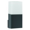 Dark Gray Aluminium White Acrylic LED E27 1x12 Watt 220-240 Volt IP54 Bulb Excluded L: 7.6 W: 11 H: 17 cm