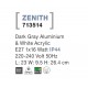 Dark Gray Aluminium White Acrylic Diffuser LED E27 1x12 Watt 220-240 Volt Bulb Excluded IP44 L: 23 W: 9.5 H: 26.4 cm 