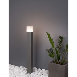Dark Gray Aluminium White Acrylic LED E27 1x12 Watt 220-240 Volt IP54 Bulb Excluded L: 7.6 W: 7.6 H: 80 cm 