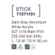 Dark Gray Aluminium White Acrylic LED E27 1x12 Watt 220-240 Volt IP54 Bulb Excluded L: 7.6 W: 7.6 H: 80 cm 