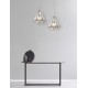 Pendant Light Antique Metal Brass & Clear Glass E27 1x60 Watt D: 