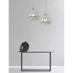 Pendant Light Antique Metal Brass & Clear Glass E27 1x60 Watt D: 