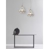 Pendant Light Antique Metal Brass & Clear Glass E27 1x60 Watt D: