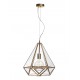 Pendant Light Antique Metal Brass & Clear Glass E27 1x60 Watt D: 