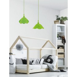 Pendant Light Green Silicon Green Fabric Wire E27 1x60 Watt D: 2 