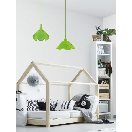 Pendant Light Green Silicon Green Fabric Wire E27 1x60 Watt D: 2 