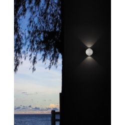 Sandy White Aluminium & Glass LED 2x5 Watt 560Lm 3000K 220-240 Volt 50Hz Beam Angle 2x51o IP54 D: 11 W: 8.5 cm Light in 2 direct