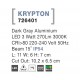 Dark Gray Aluminium LED 3 Watt 352,9Lm 3000K 220-240 Volt 50Hz Beam Angle 15o IP54 L: 11 W: 6 H: 7 cm Cut Out: 10.2 x 6.5 cm 