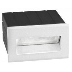 White Aluminium LED 2Watt 95Lm 3000K 220-240 Volt 50Hz Beam Angle 17o IP54 L: 8.5 W: 8 H: 5.5 cm Cut Out: 8.1 x 4.2 cm 