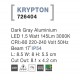 Dark Gray Aluminium LED 2 Watt 95Lm 3000K 220-240 Volt 50Hz Beam Angle 17o IP54 L: 8.5 W: 8 H: 5.5 cm Cut Out: 8.1 x 4.2 cm 