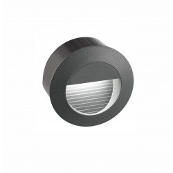 Dark Gray Aluminium LED 3 Watt 270Lm 3000K 220-240 Volt 50Hz Beam Angle 27o IP54 D: 8 W: 5.5 cm Cut Out: D: 7.7 x W: 5.3 cm 
