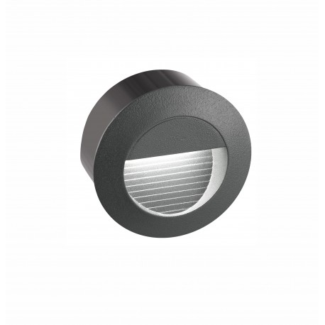 Dark Gray Aluminium LED 3 Watt 270Lm 3000K 220-240 Volt 50Hz Beam Angle 27o IP54 D: 8 W: 5.5 cm Cut Out: D: 7.7 x W: 5.3 cm 