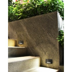 Dark Gray Aluminium LED 3 Watt 270Lm 3000K 220-240 Volt 50Hz Beam Angle 15o IP54 L: 8.5 W: 5 H: 8.5 cm 