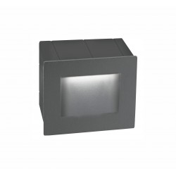 Dark Gray Aluminium LED 3 Watt 132Lm 3000K 220-240 Volt 50Hz Beam Angle 15o IP54 L: 8 W: 7 H: 8 cm Cut Out: L: 6.4 x W: 6.7 cm 