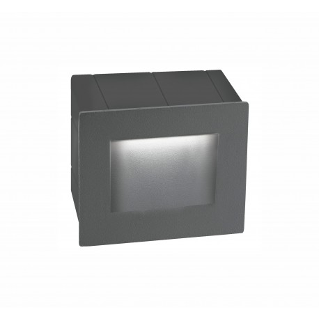 Dark Gray Aluminium LED 3 Watt 132Lm 3000K 220-240 Volt 50Hz Beam Angle 15o IP54 L: 8 W: 7 H: 8 cm Cut Out: L: 6.4 x W: 6.7 cm 