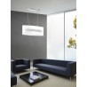 Pendant Light Chrome Aluminium White Glass & Crystal E27 3x40 Wa