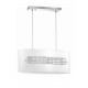 Pendant Light Chrome Aluminium White Glass & Crystal E27 3x40 Wa 