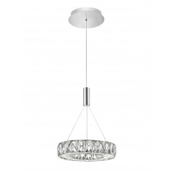 Pendant Light Chrome Aluminium Acrylic & Crystal LED 12 Watt 72 
