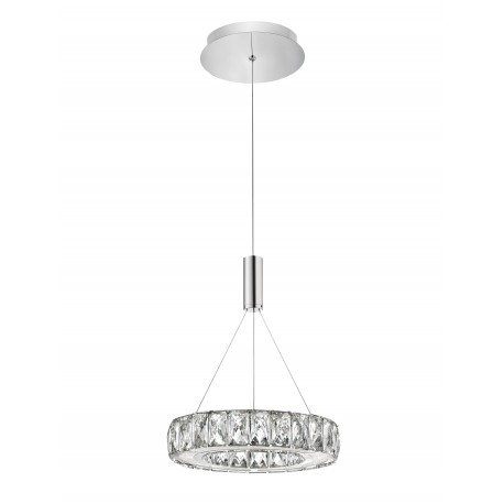Pendant Light Chrome Aluminium Acrylic & Crystal LED 12 Watt 72 