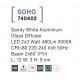 Sandy White Aluminium Glass Diffuser LED 2x3 Watt 480Lm 3000K 220-240 Volt 50Hz Beam 2x60o IP54 Light Up & Down L: 12 W: 3 H: 9 