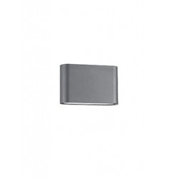 Dark Gray Aluminium Glass Diffuser LED 2x5 Watt 800Lm 3000K 220-240 Volt 50Hz Beam 2x60 o IP54 Light Up & Down L: 18.5 W: 3 H: 1