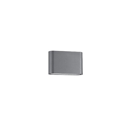 Dark Gray Aluminium Glass Diffuser LED 2x5 Watt 800Lm 3000K 220-240 Volt 50Hz Beam 2x60 o IP54 Light Up & Down L: 18.5 W: 3 H: 1