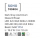 Dark Gray Aluminium Glass Diffuser LED 2x5 Watt 800Lm 3000K 220-240 Volt 50Hz Beam 2x60 o IP54 Light Up & Down L: 18.5 W: 3 H: 1