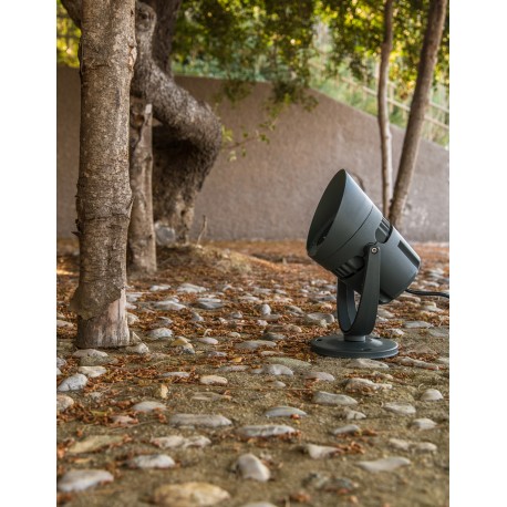 Aluminium Dark Gray & Glass LED 18 Watt 1440Lm 3000K 100-240 Volt 50Hz Beam Angle 48o IP65 W: 19.5 L: 13 H: 20-29 cm 