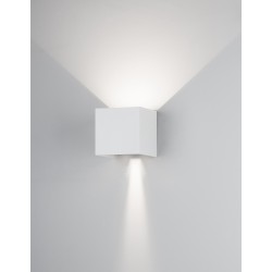 Sandy White Aluminium LED 2x3 Watt 510Lm 3000K 220-240 Volt 50Hz Adjustable Beam 0-90o IP54 L: 11.2 W: 11.2 H: 11.2 cm 