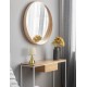 Table Lamp Brass Metal & Natural Wood Sand White Fabric Shade E1 